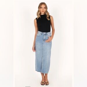Petal & Pup Dana Denim Midi Skirt Bluewash Women’s Size US 10